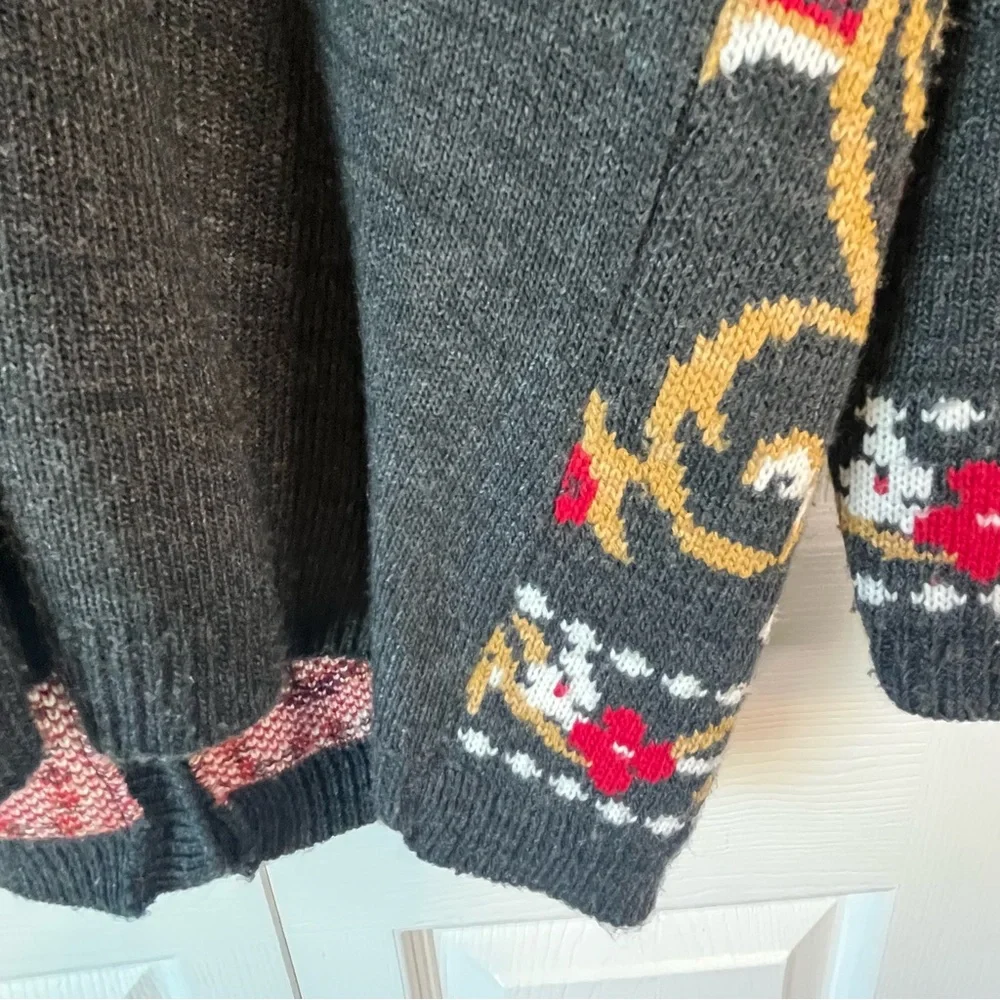 Vintage Panther Nordic Floral Cardigan Sweater Large - Picture 8 of 13